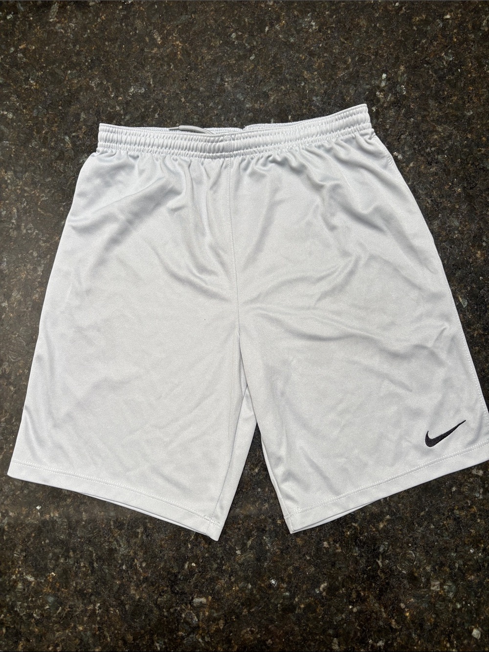Nike White Boys' XL Athletic Shorts with Black Swoosh